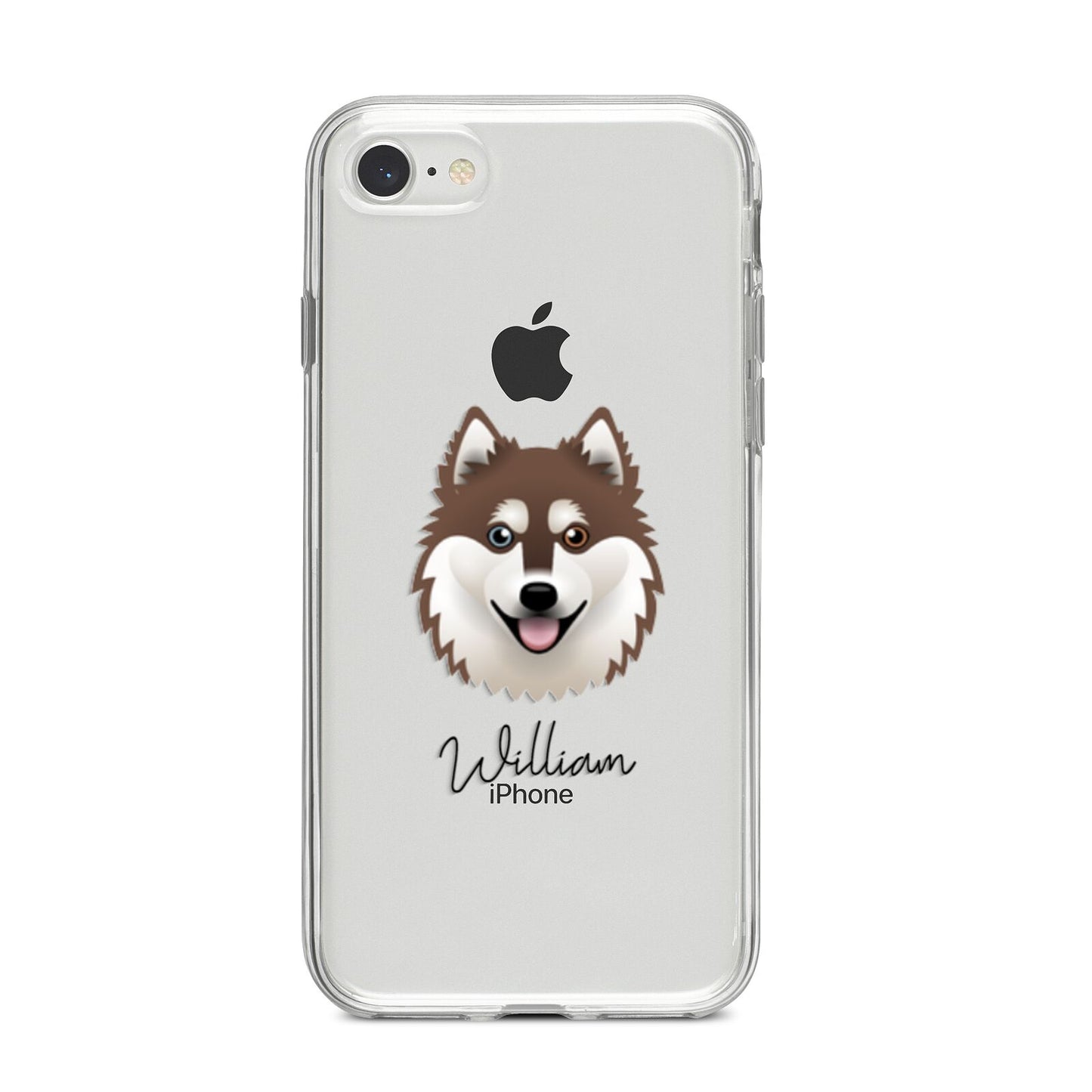 Alaskan Klee Kai Personalised iPhone 8 Bumper Case on Silver iPhone