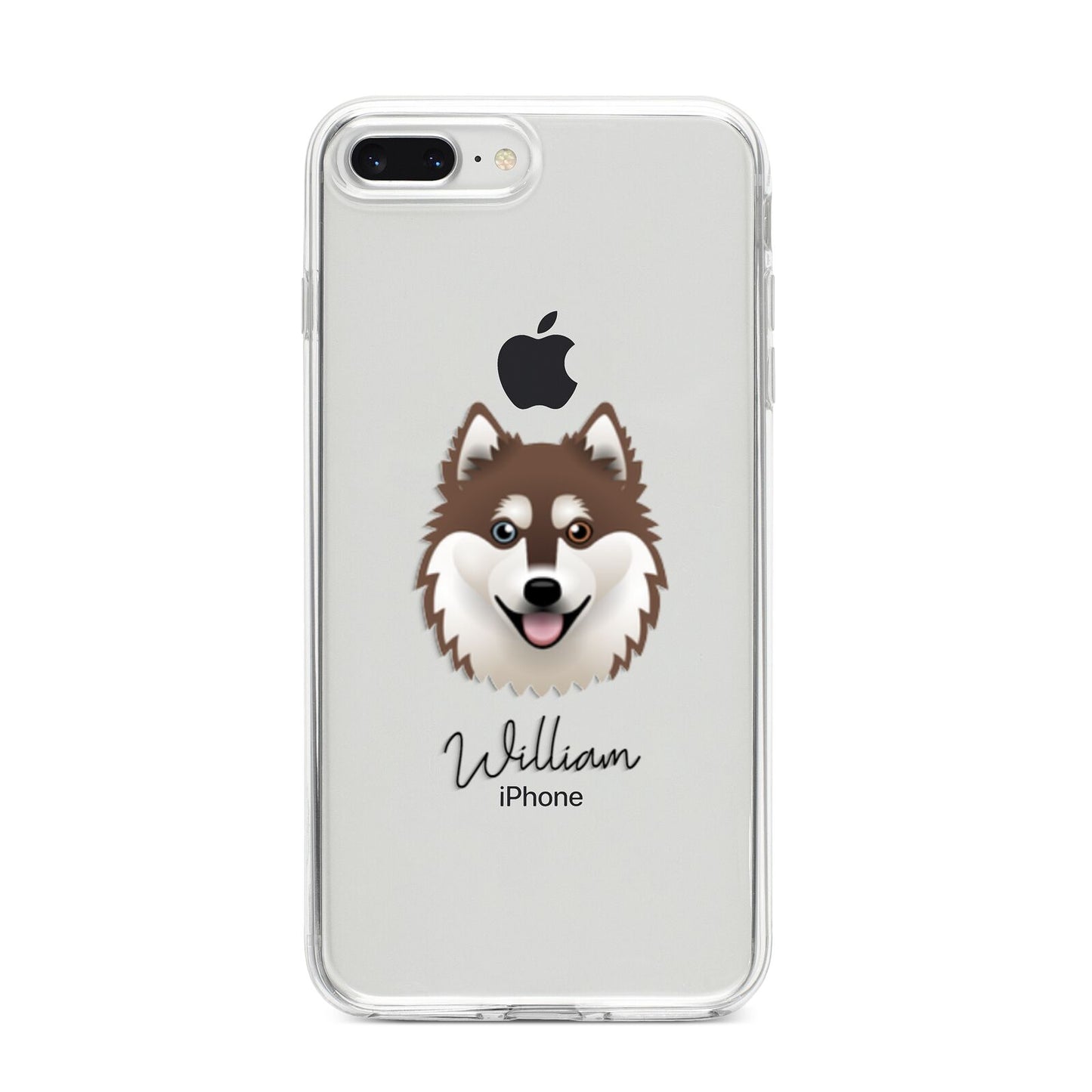 Alaskan Klee Kai Personalised iPhone 8 Plus Bumper Case on Silver iPhone