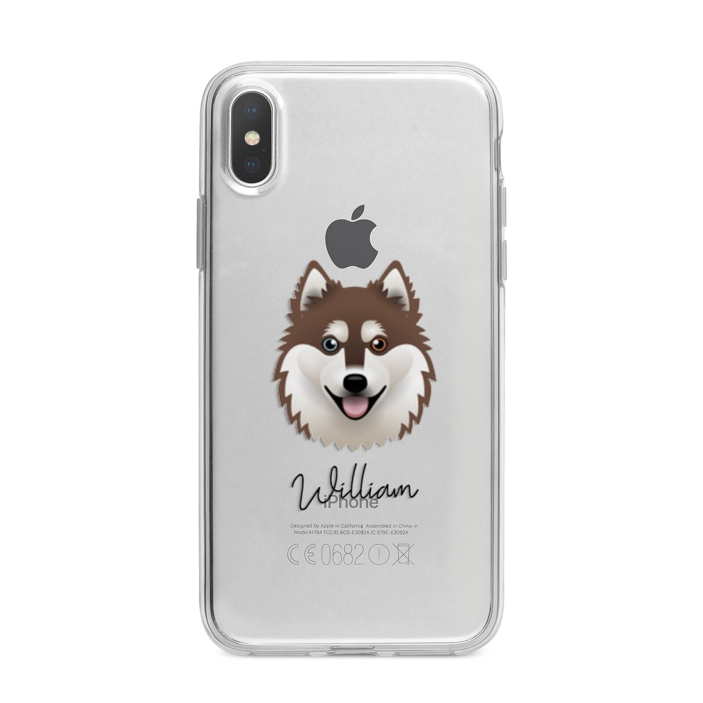 Alaskan Klee Kai Personalised iPhone X Bumper Case on Silver iPhone Alternative Image 1