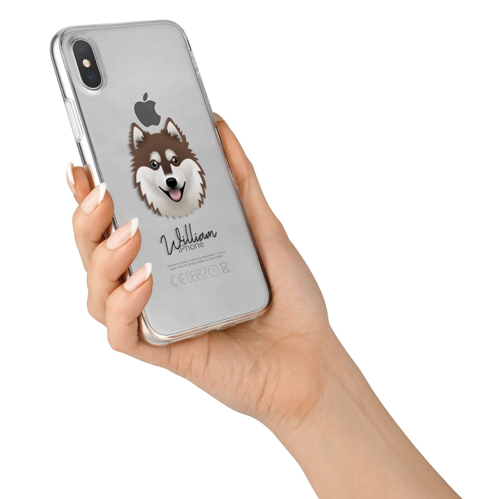 Alaskan Klee Kai Personalised iPhone X Bumper Case on Silver iPhone Alternative Image 2