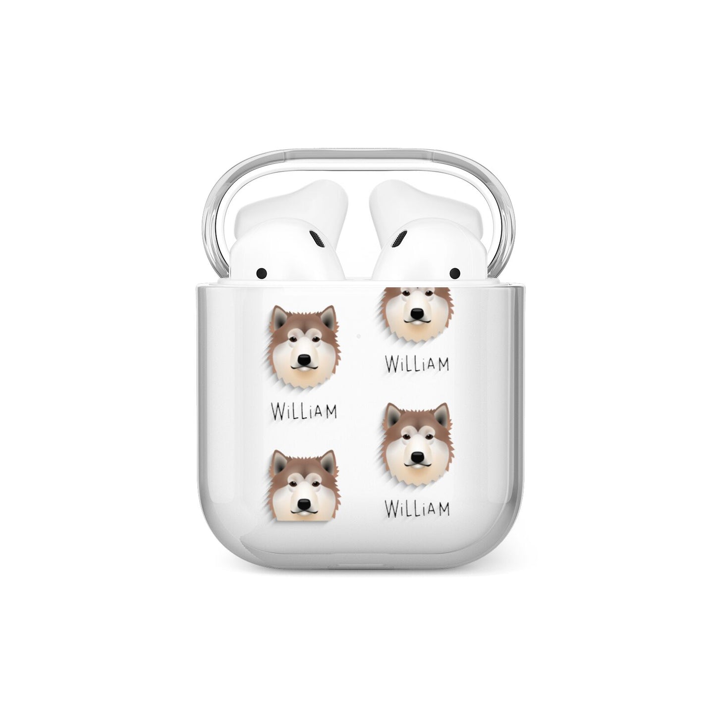 Alaskan Malamute Icon with Name AirPods Case