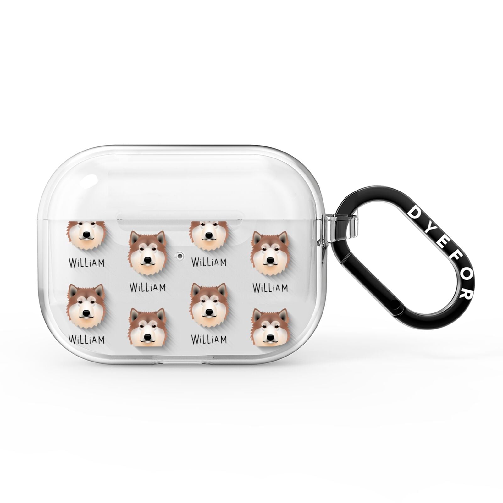 Alaskan Malamute Icon with Name AirPods Pro Clear Case
