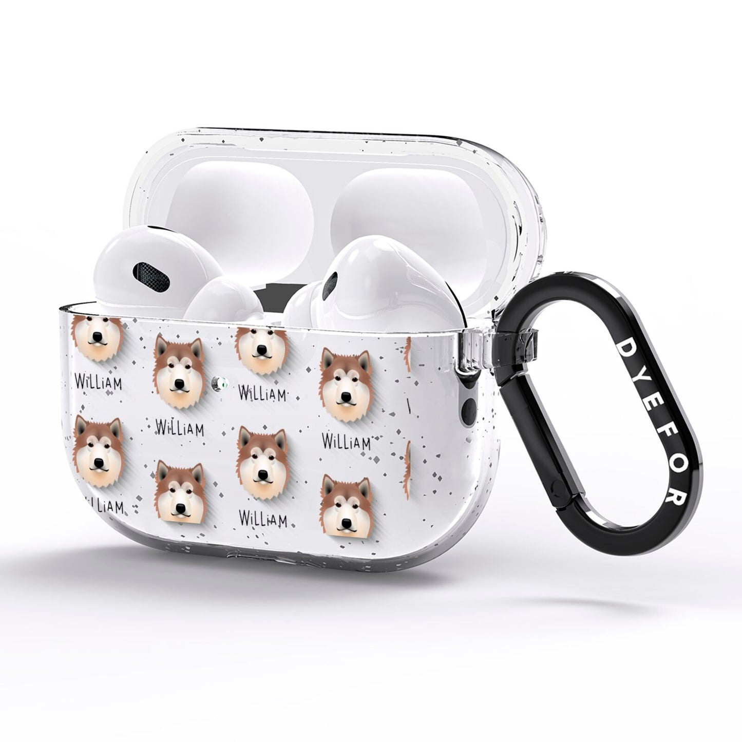 Alaskan Malamute Icon with Name AirPods Pro Glitter Case Side Image