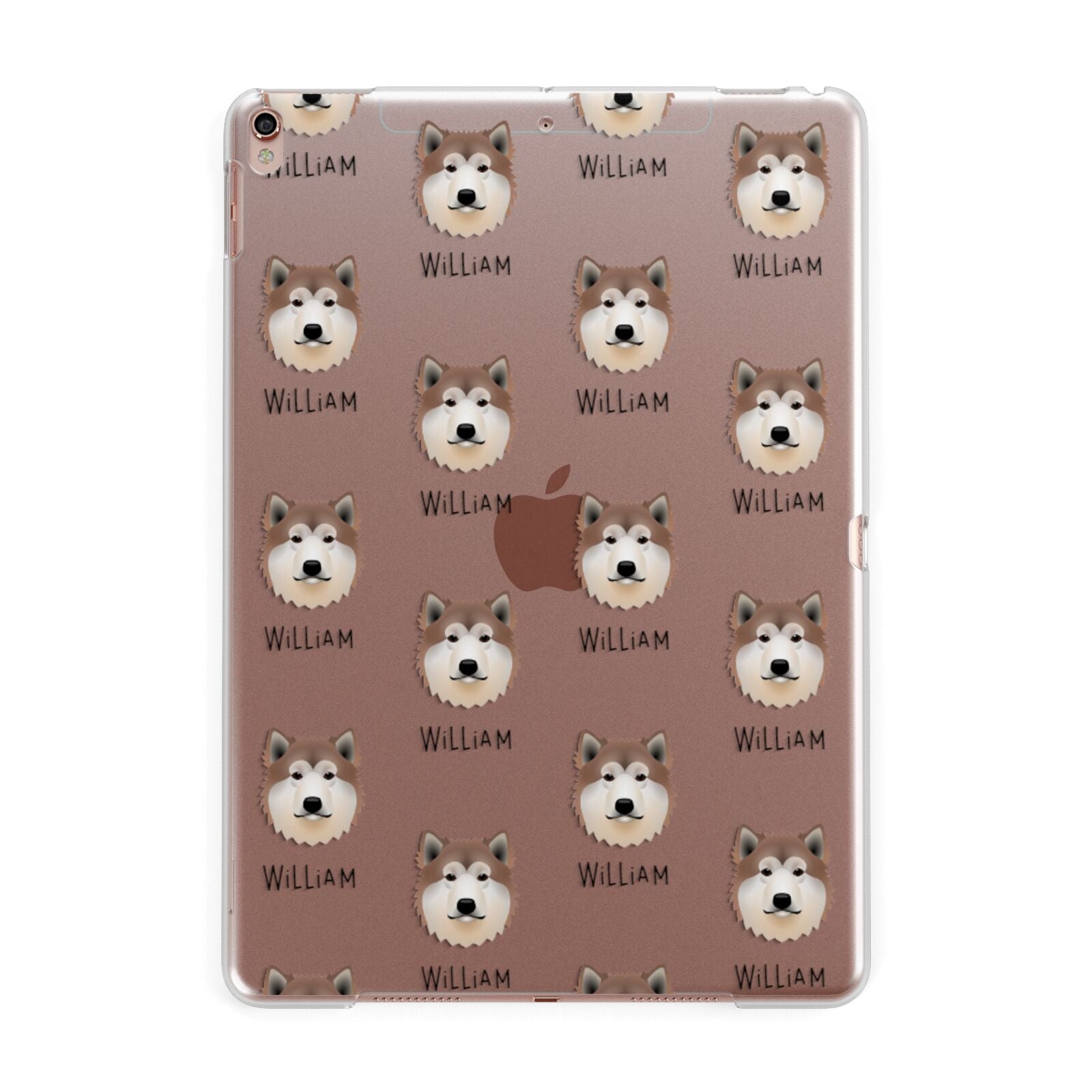 Alaskan Malamute Icon with Name Apple iPad Rose Gold Case