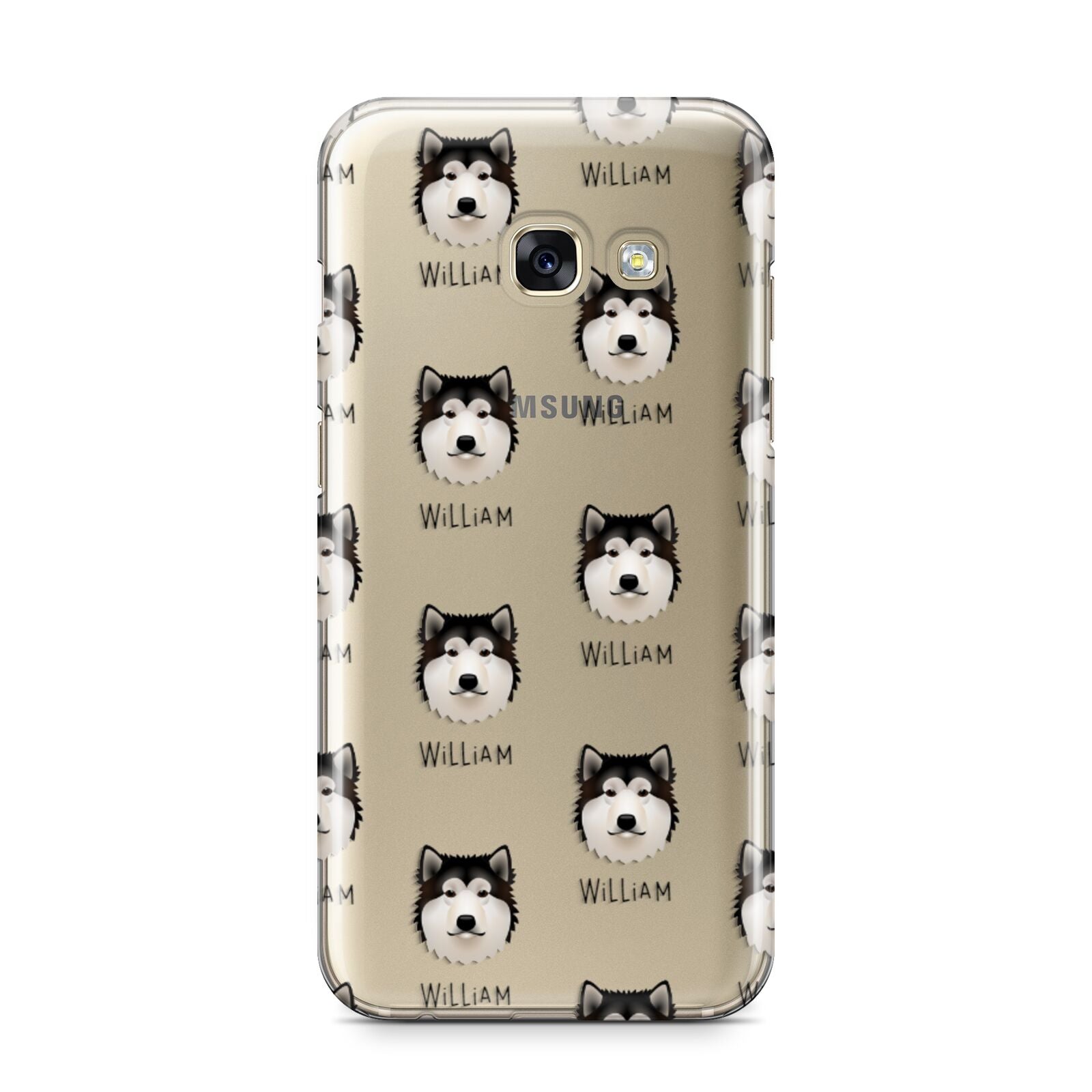Alaskan Malamute Icon with Name Samsung Galaxy A3 2017 Case on gold phone