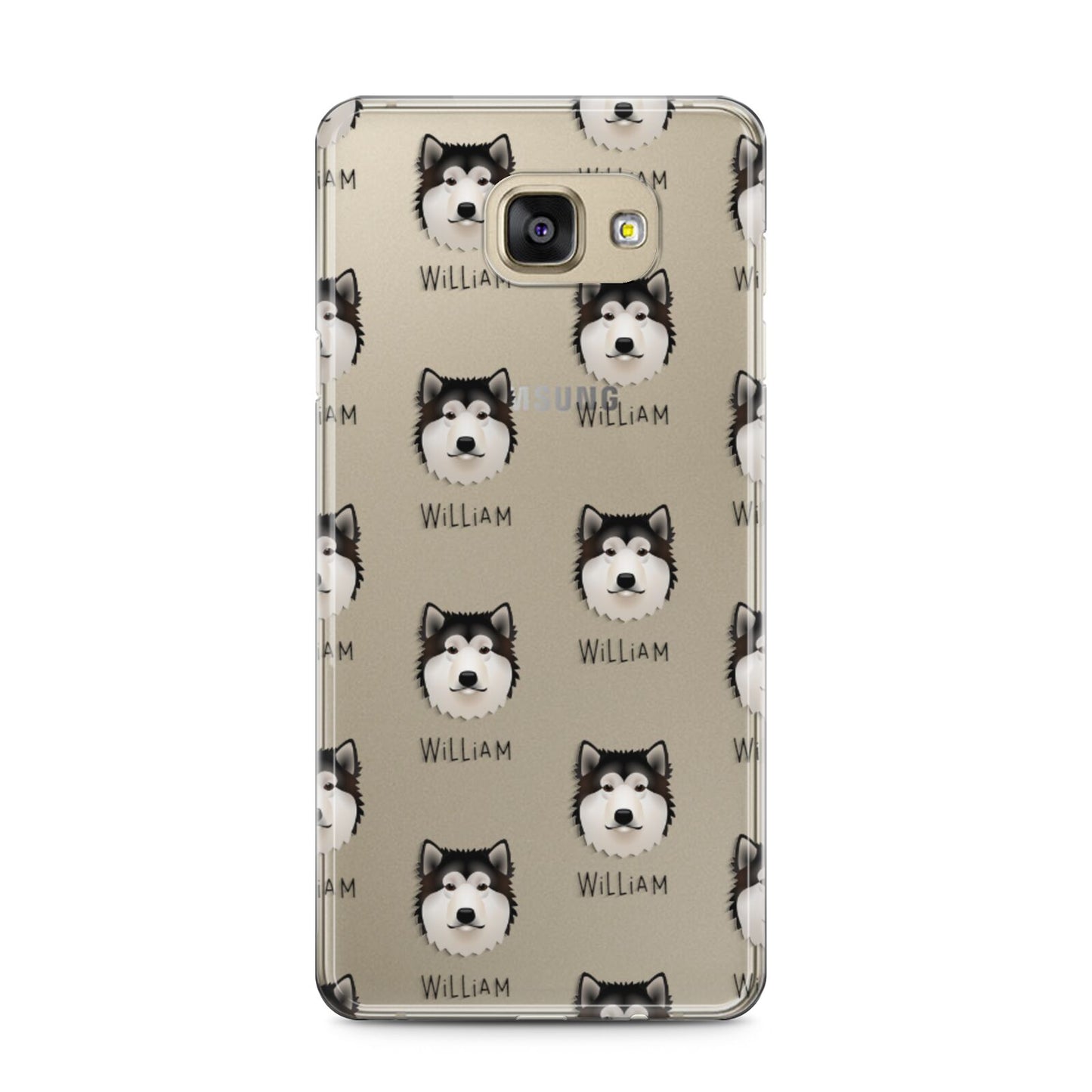 Alaskan Malamute Icon with Name Samsung Galaxy A5 2016 Case on gold phone