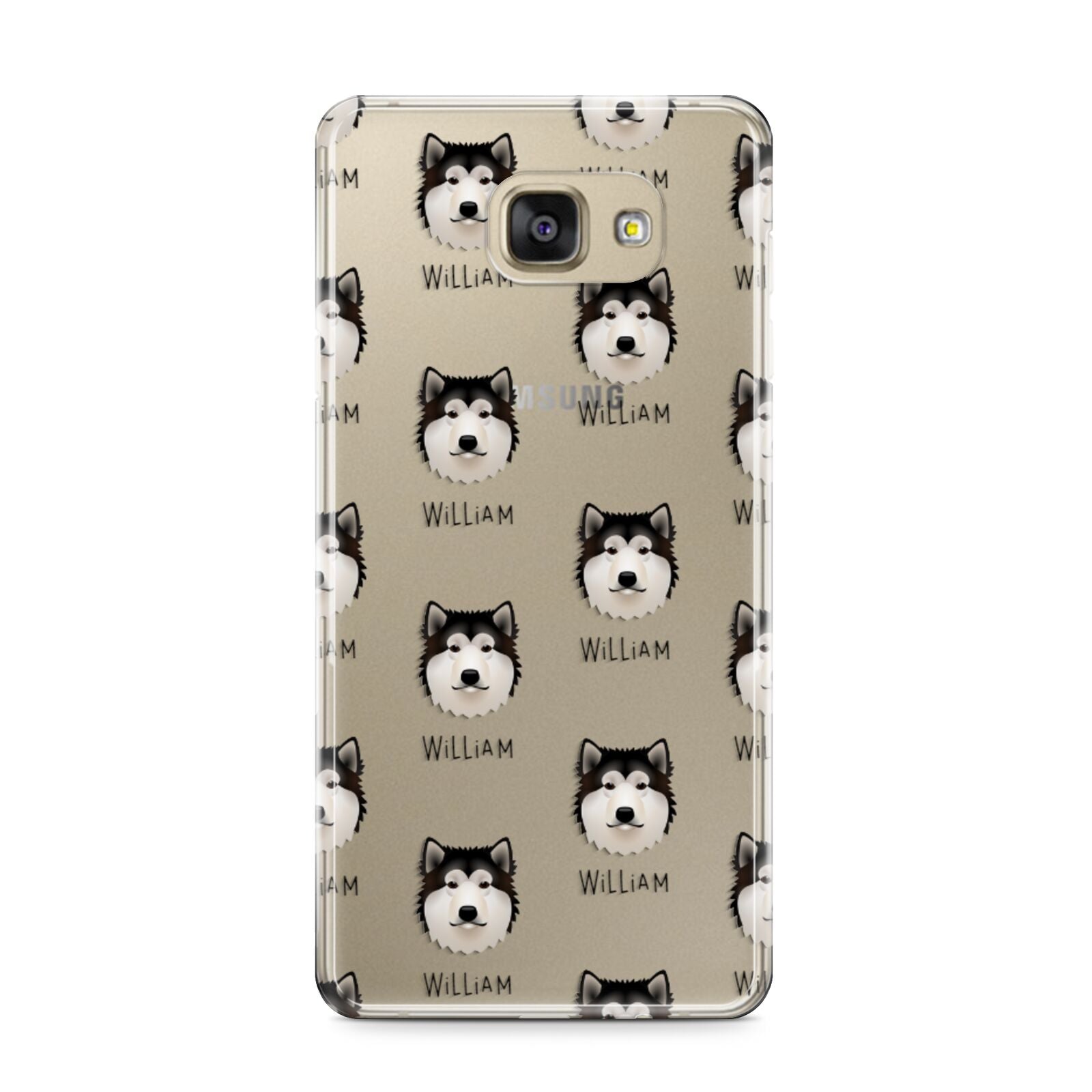 Alaskan Malamute Icon with Name Samsung Galaxy A9 2016 Case on gold phone