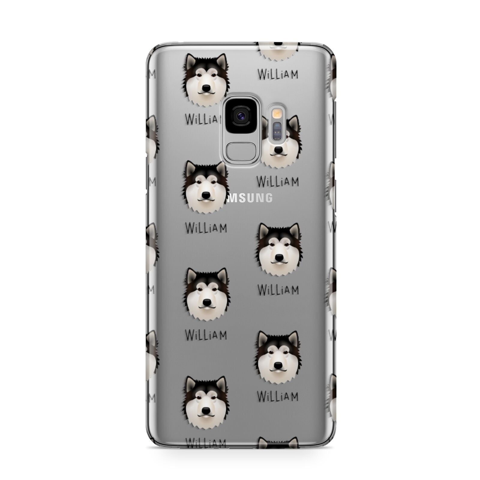 Alaskan Malamute Icon with Name Samsung Galaxy S9 Case