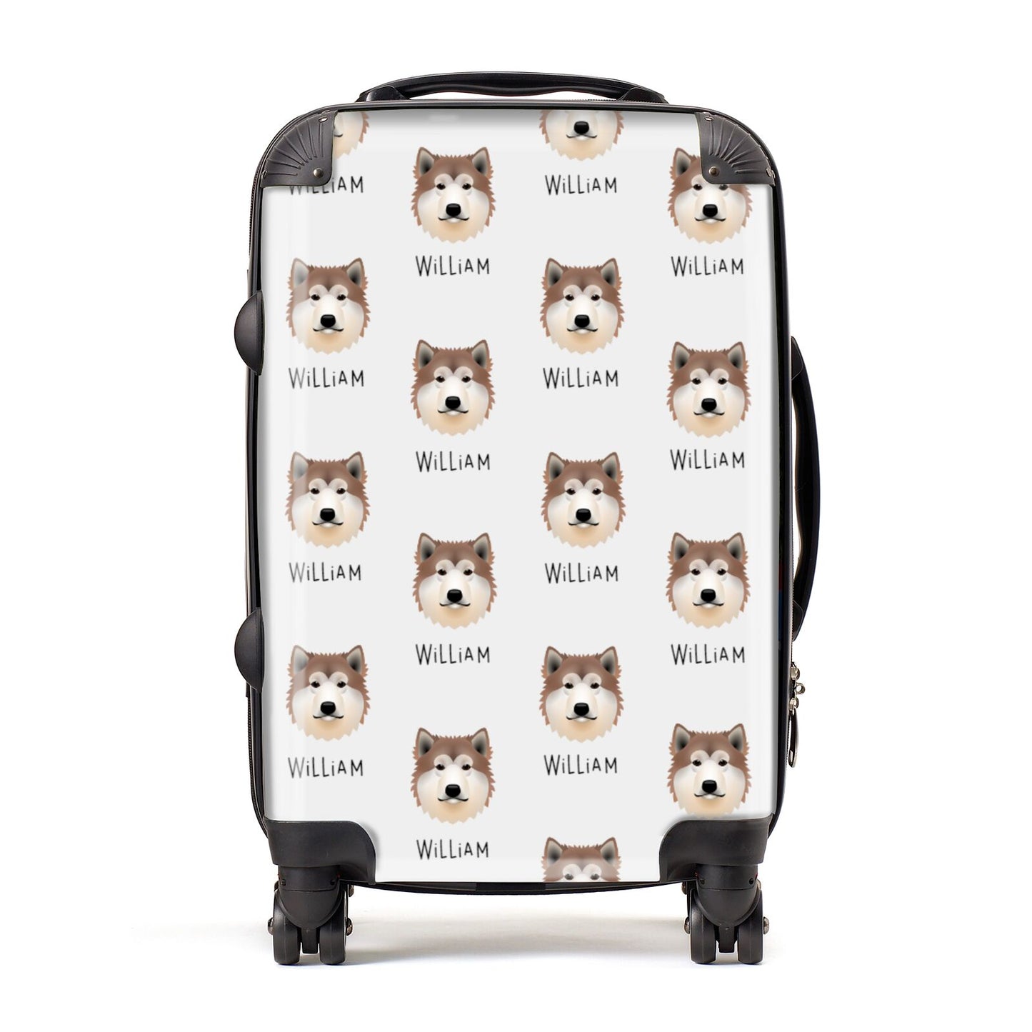 Alaskan Malamute Icon with Name Suitcase