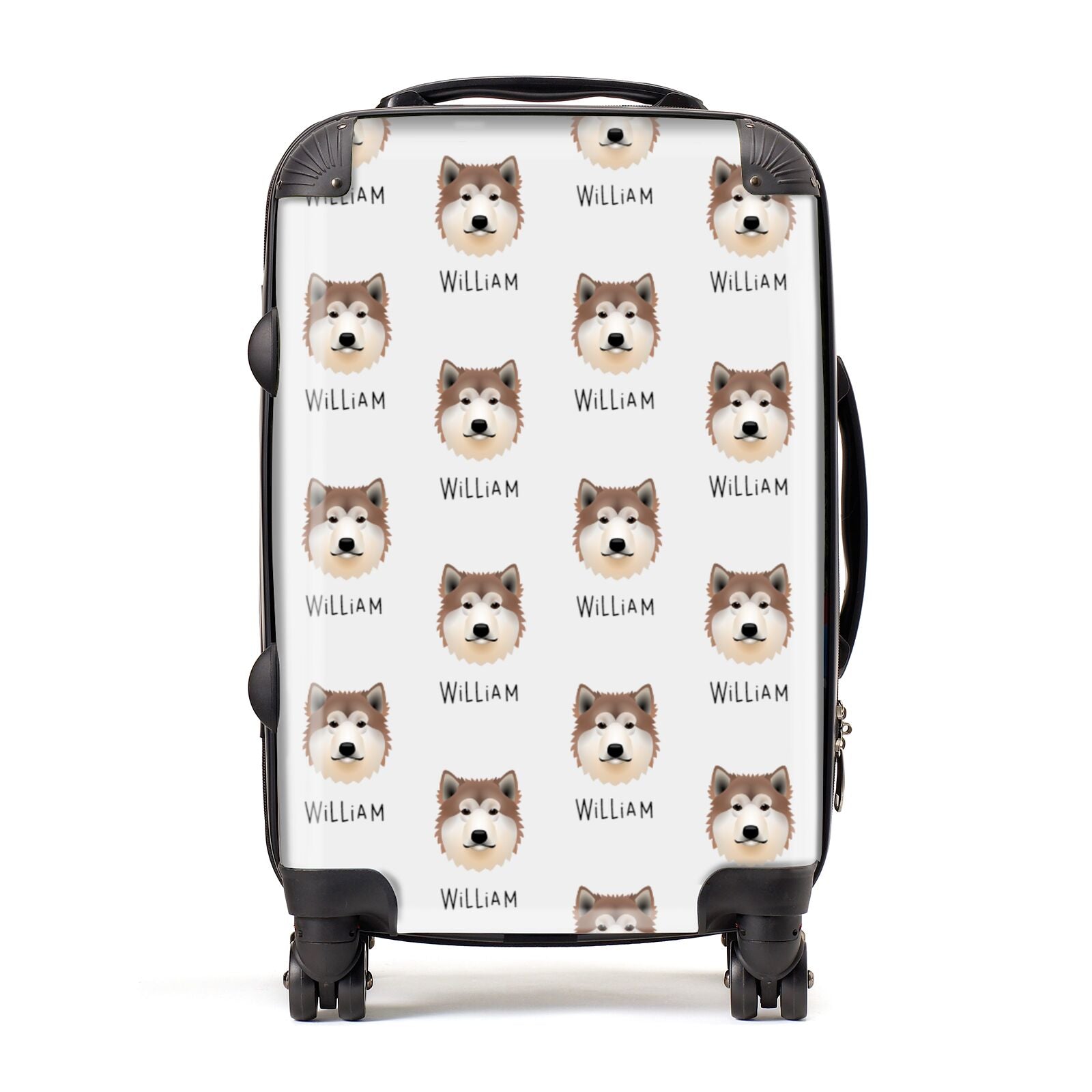 Alaskan Malamute Icon with Name Suitcase
