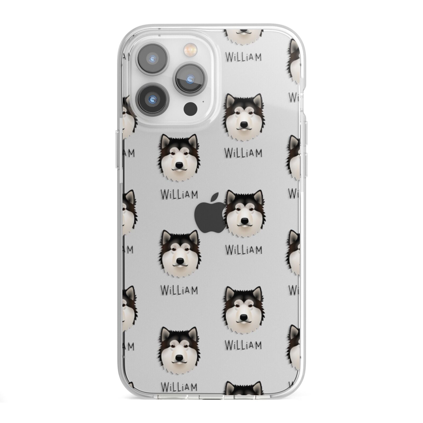 Alaskan Malamute Icon with Name iPhone 13 Pro Max TPU Impact Case with White Edges