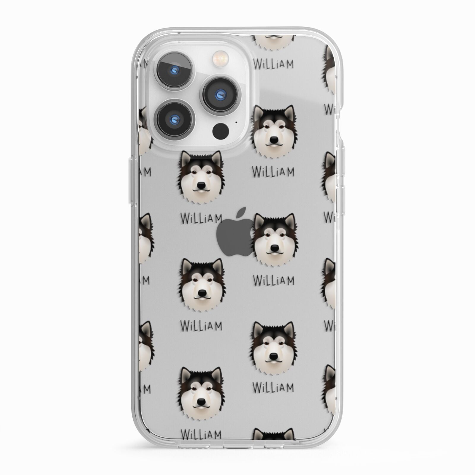 Alaskan Malamute Icon with Name iPhone 13 Pro TPU Impact Case with White Edges