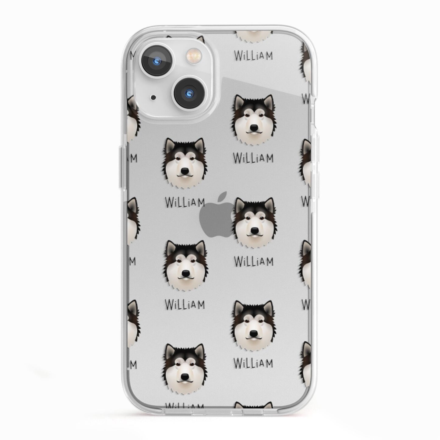 Alaskan Malamute Icon with Name iPhone 13 TPU Impact Case with White Edges