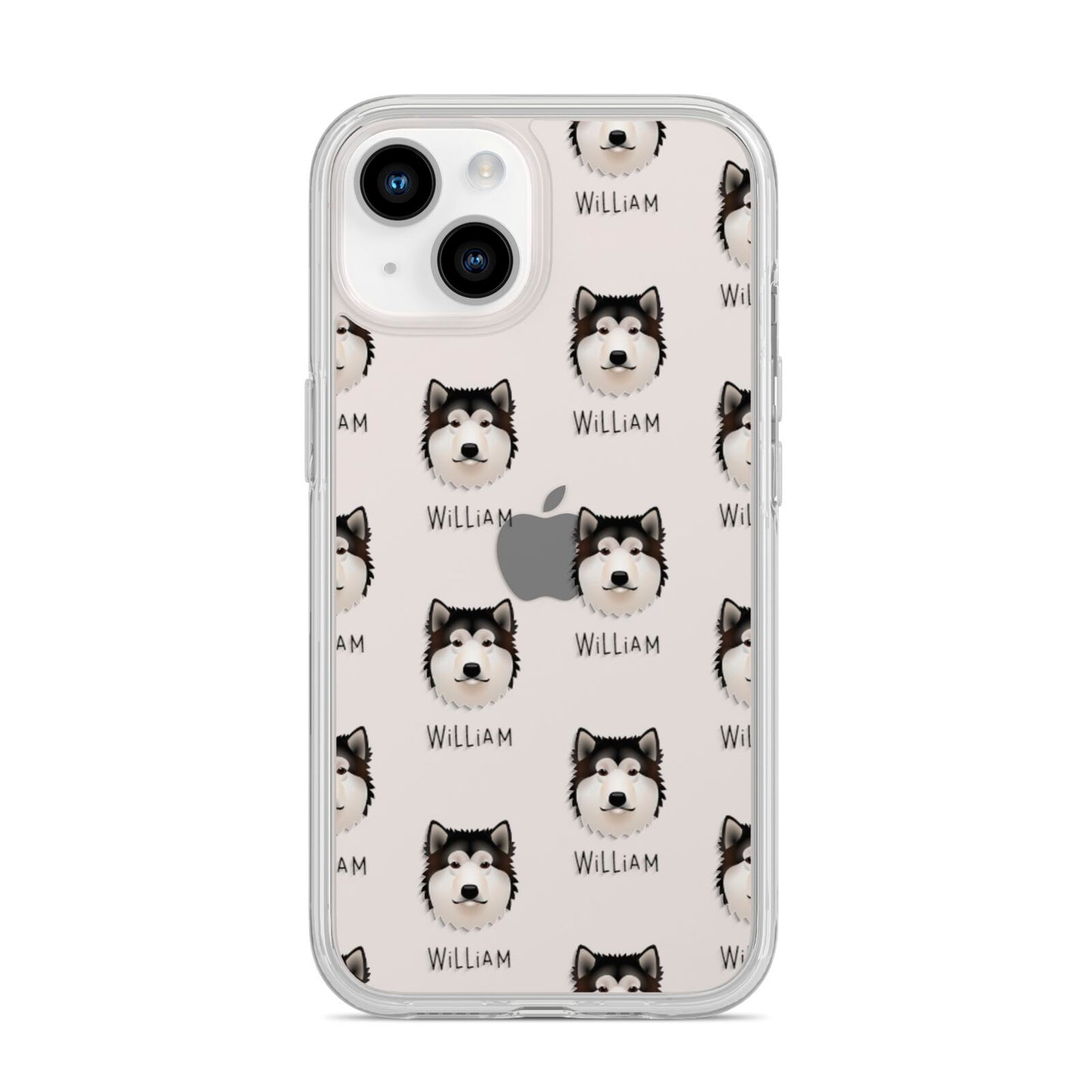 Alaskan Malamute Icon with Name iPhone 14 Clear Tough Case Starlight