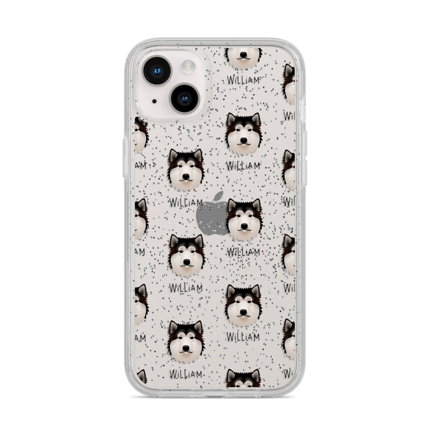 Alaskan Malamute Icon with Name iPhone 14 Plus Glitter Tough Case Starlight