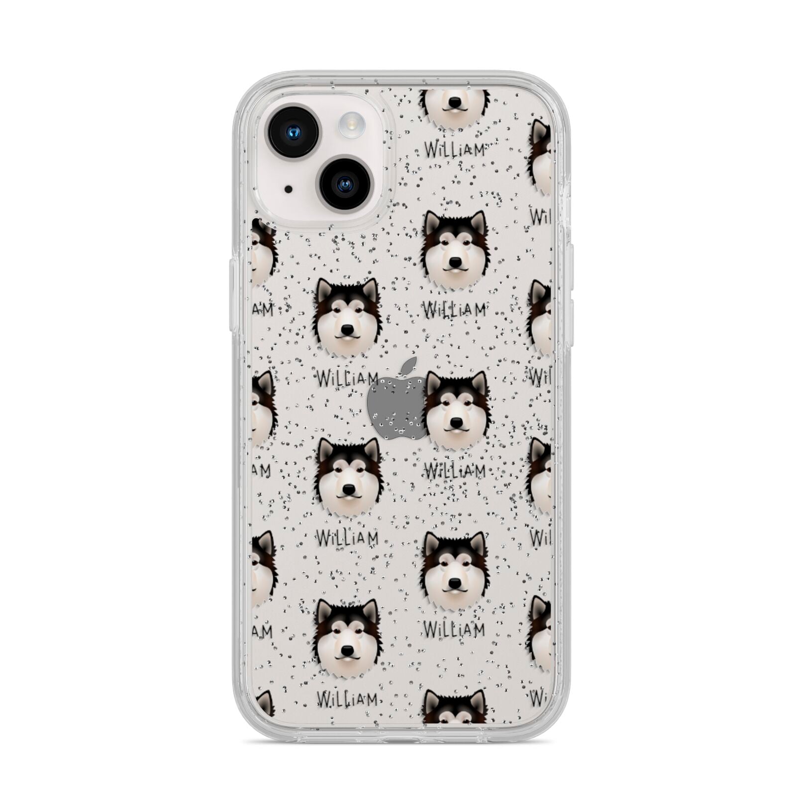 Alaskan Malamute Icon with Name iPhone 14 Plus Glitter Tough Case Starlight