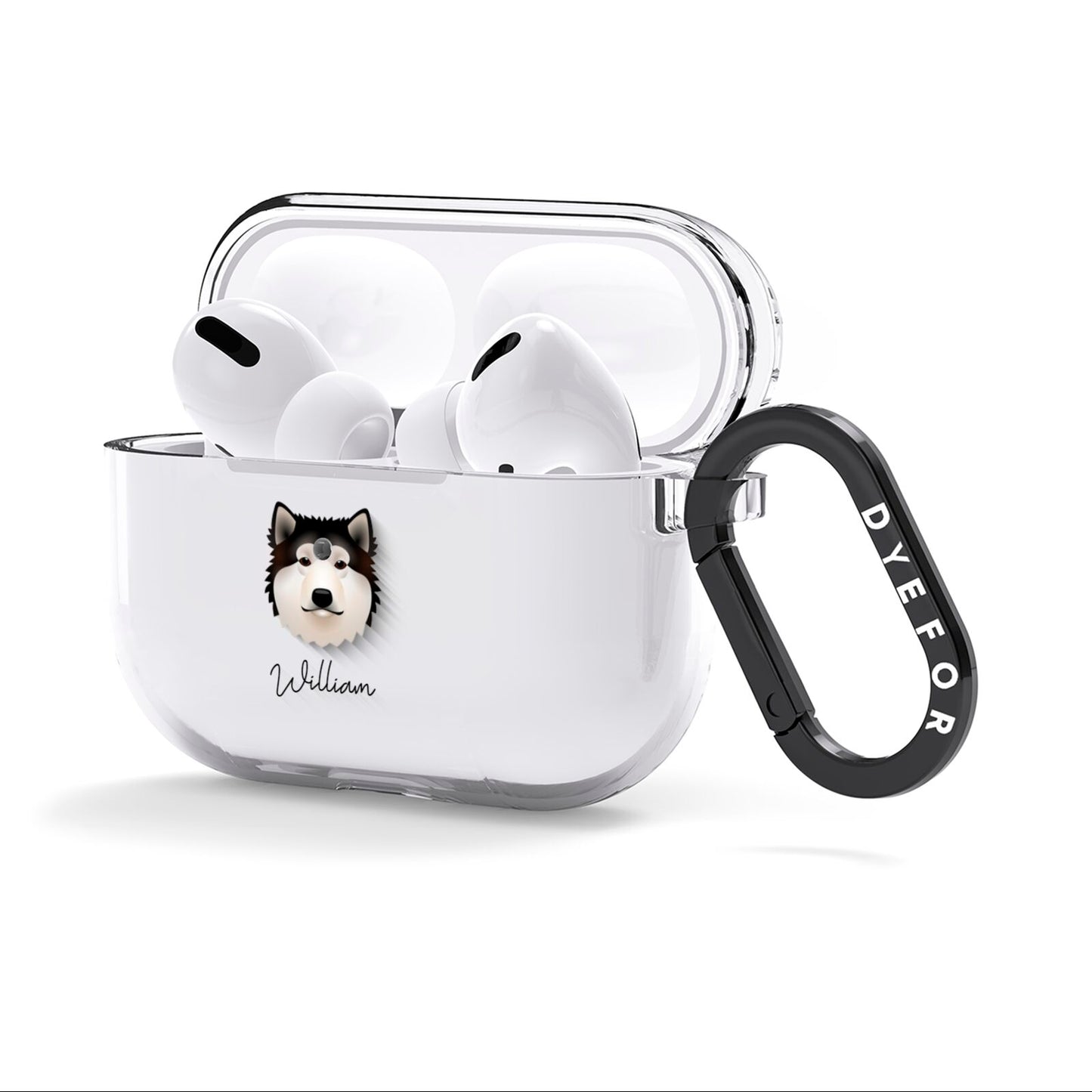Alaskan Malamute Personalised AirPods Clear Case 3rd Gen Side Image