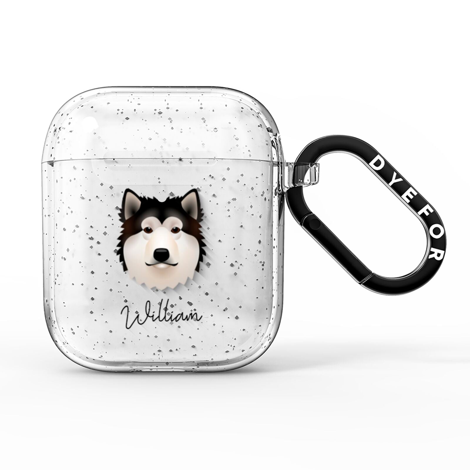 Alaskan Malamute Personalised AirPods Glitter Case