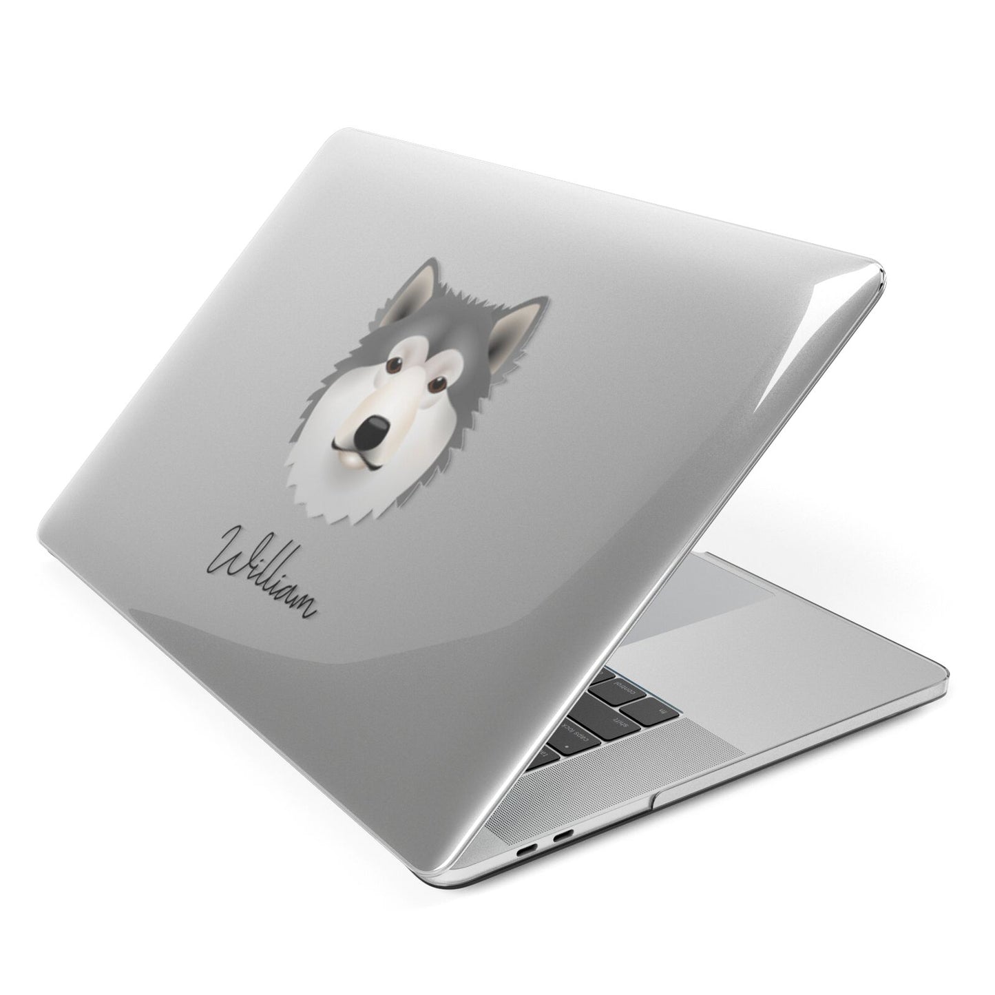 Alaskan Malamute Personalised Apple MacBook Case Side View