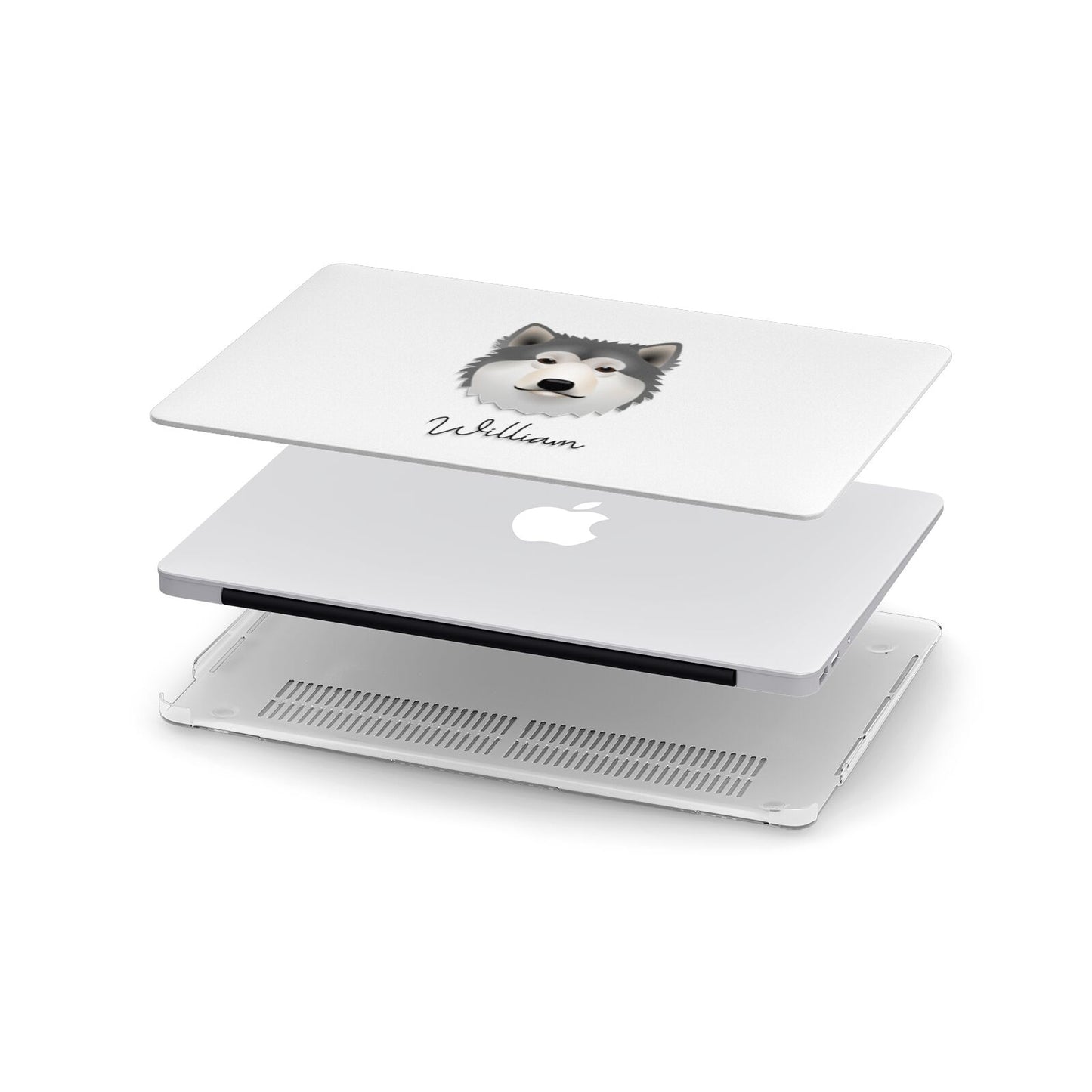 Alaskan Malamute Personalised Apple MacBook Case in Detail