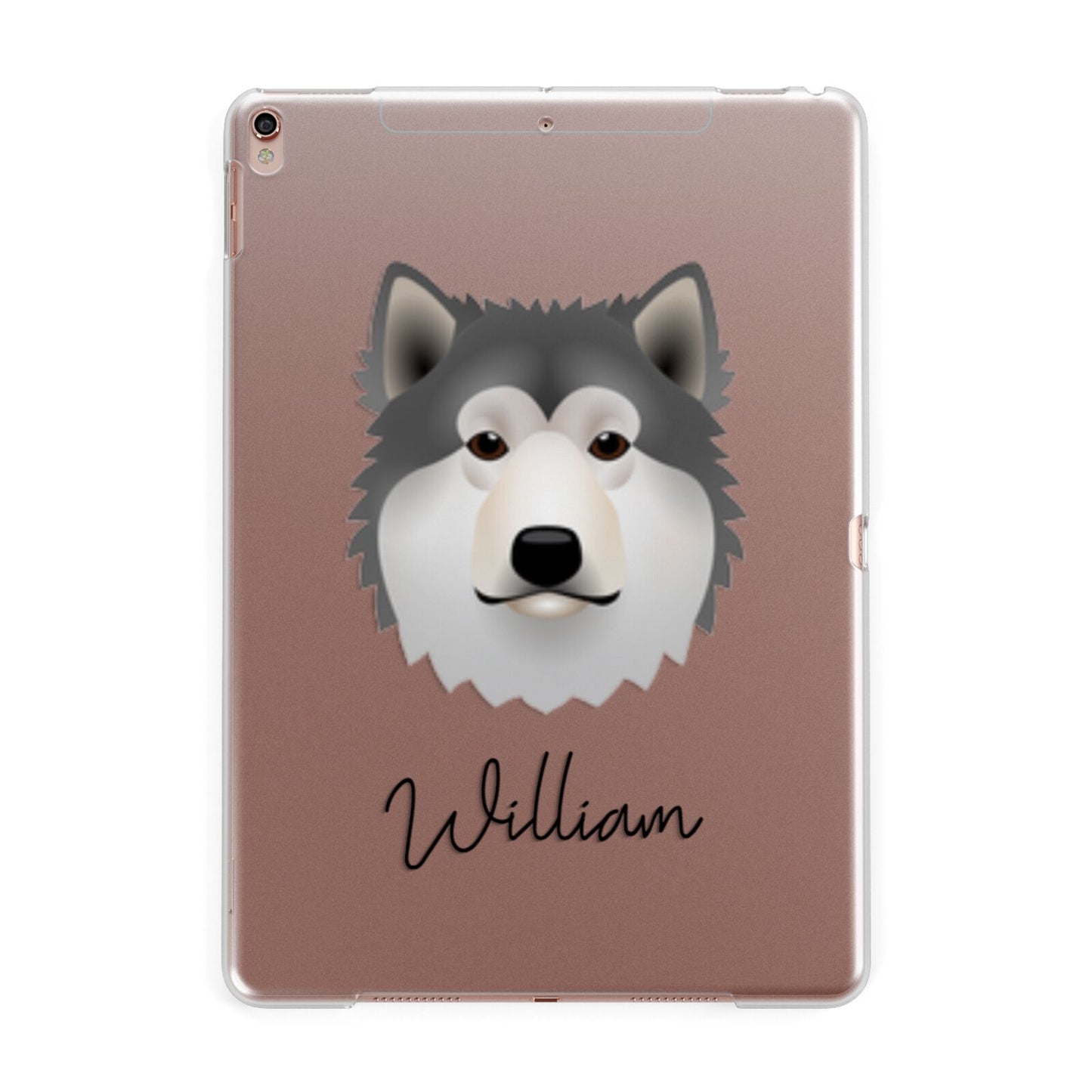Alaskan Malamute Personalised Apple iPad Rose Gold Case