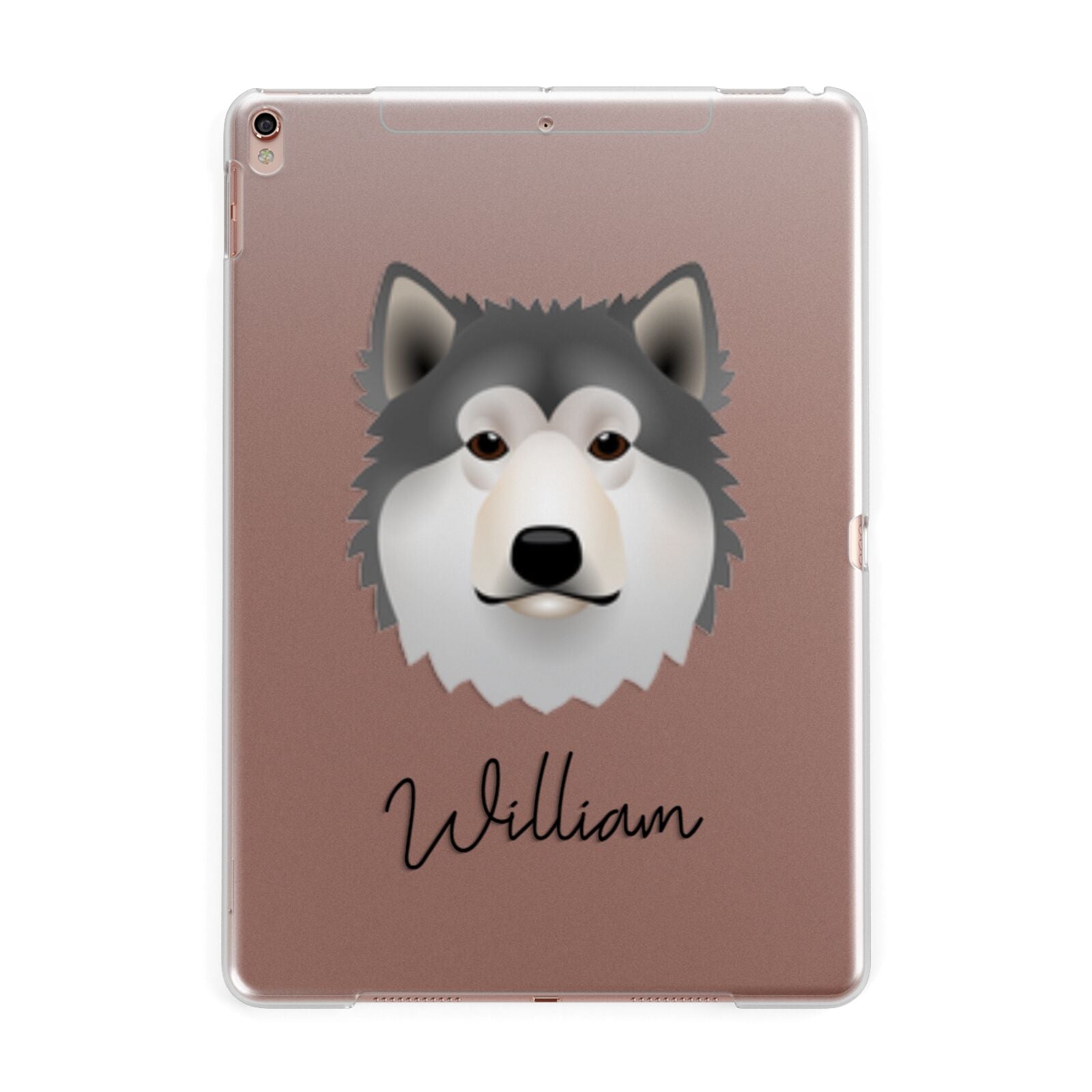 Alaskan Malamute Personalised Apple iPad Rose Gold Case