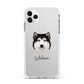 Alaskan Malamute Personalised Apple iPhone 11 Pro Max in Silver with White Impact Case