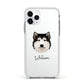 Alaskan Malamute Personalised Apple iPhone 11 Pro in Silver with White Impact Case