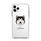 Alaskan Malamute Personalised Apple iPhone 11 Pro in Silver with White Impact Case