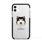 Alaskan Malamute Personalised Apple iPhone 11 in White with Black Impact Case