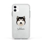 Alaskan Malamute Personalised Apple iPhone 11 in White with White Impact Case