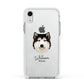 Alaskan Malamute Personalised Apple iPhone XR Impact Case White Edge on Silver Phone
