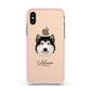Alaskan Malamute Personalised Apple iPhone Xs Impact Case Pink Edge on Gold Phone