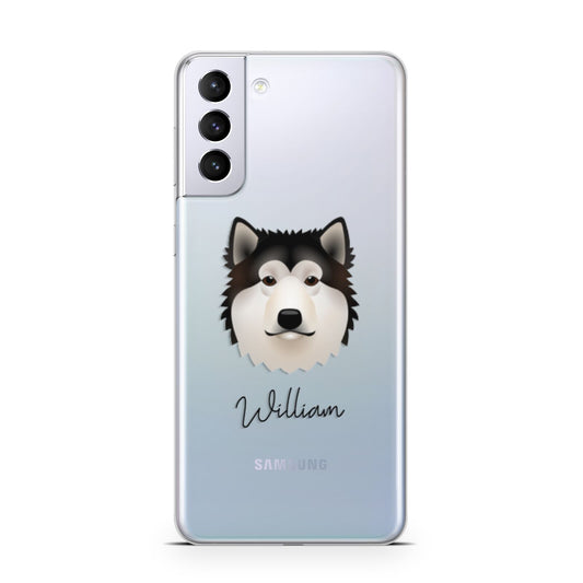 Alaskan Malamute Personalised Samsung S21 Plus Phone Case