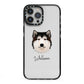 Alaskan Malamute Personalised iPhone 13 Pro Max Black Impact Case on Silver phone
