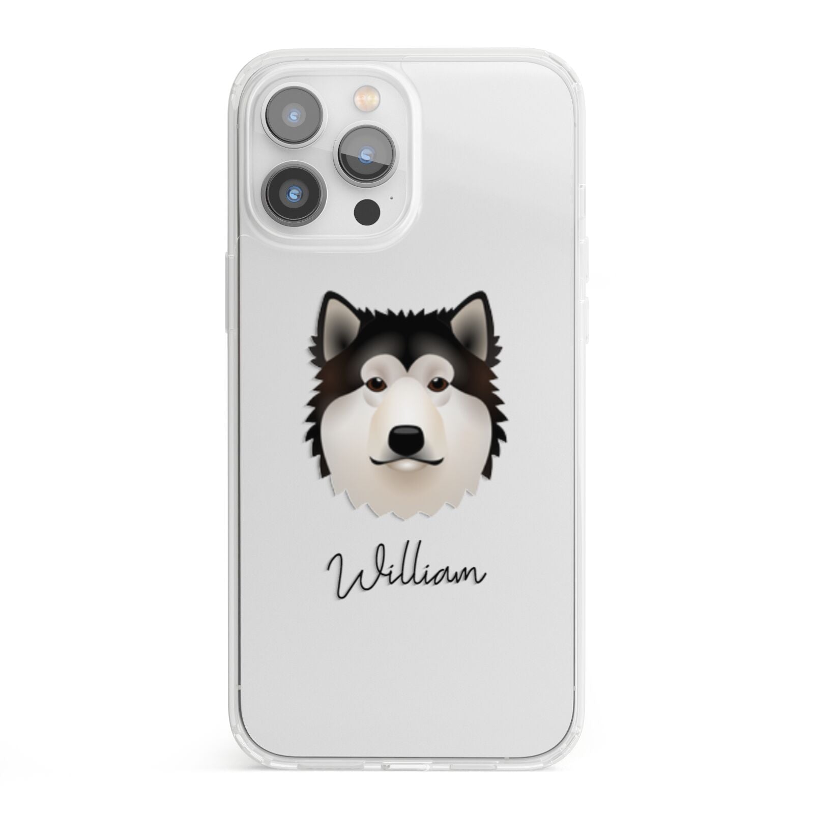 Alaskan Malamute Personalised iPhone 13 Pro Max Clear Bumper Case