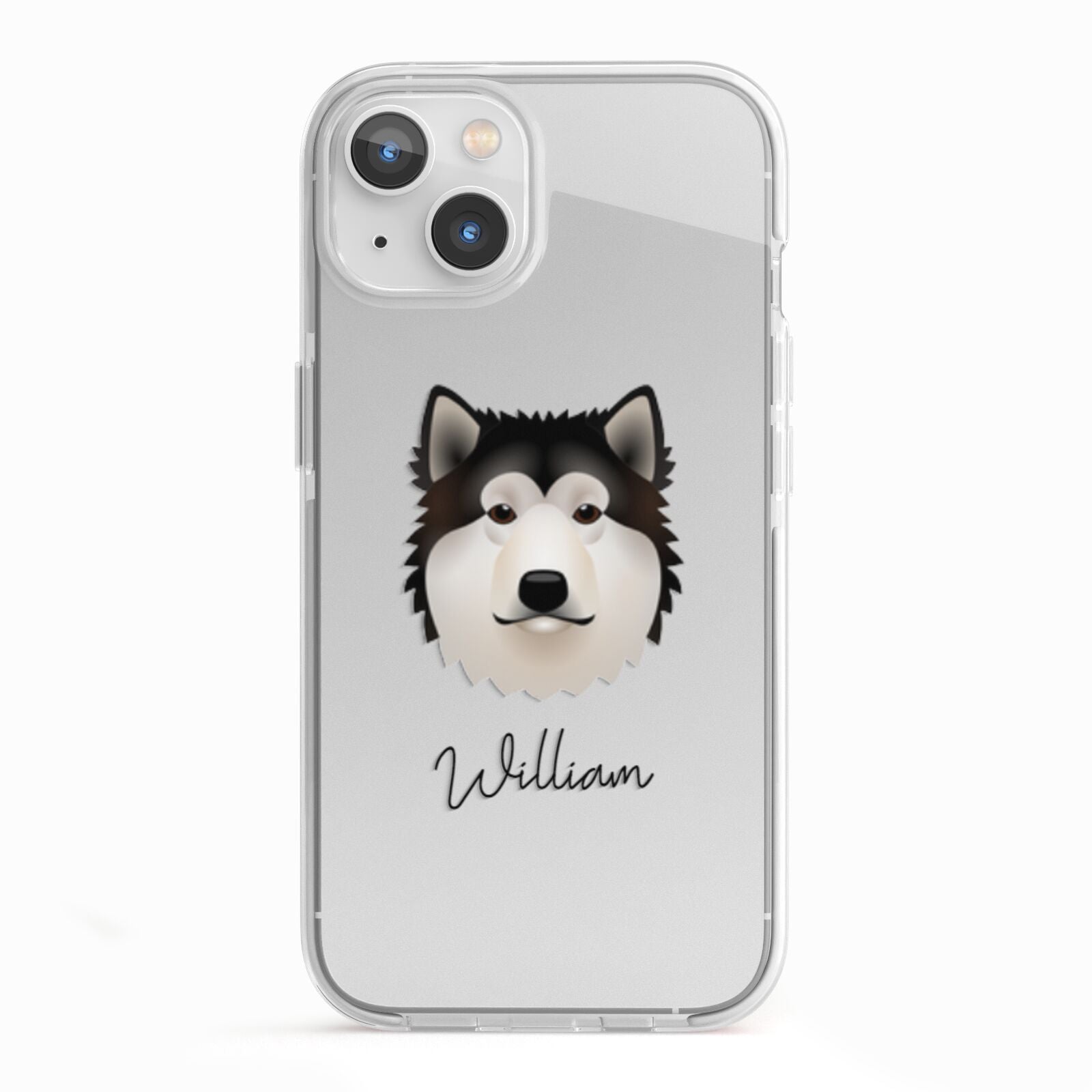 Alaskan Malamute Personalised iPhone 13 TPU Impact Case with White Edges