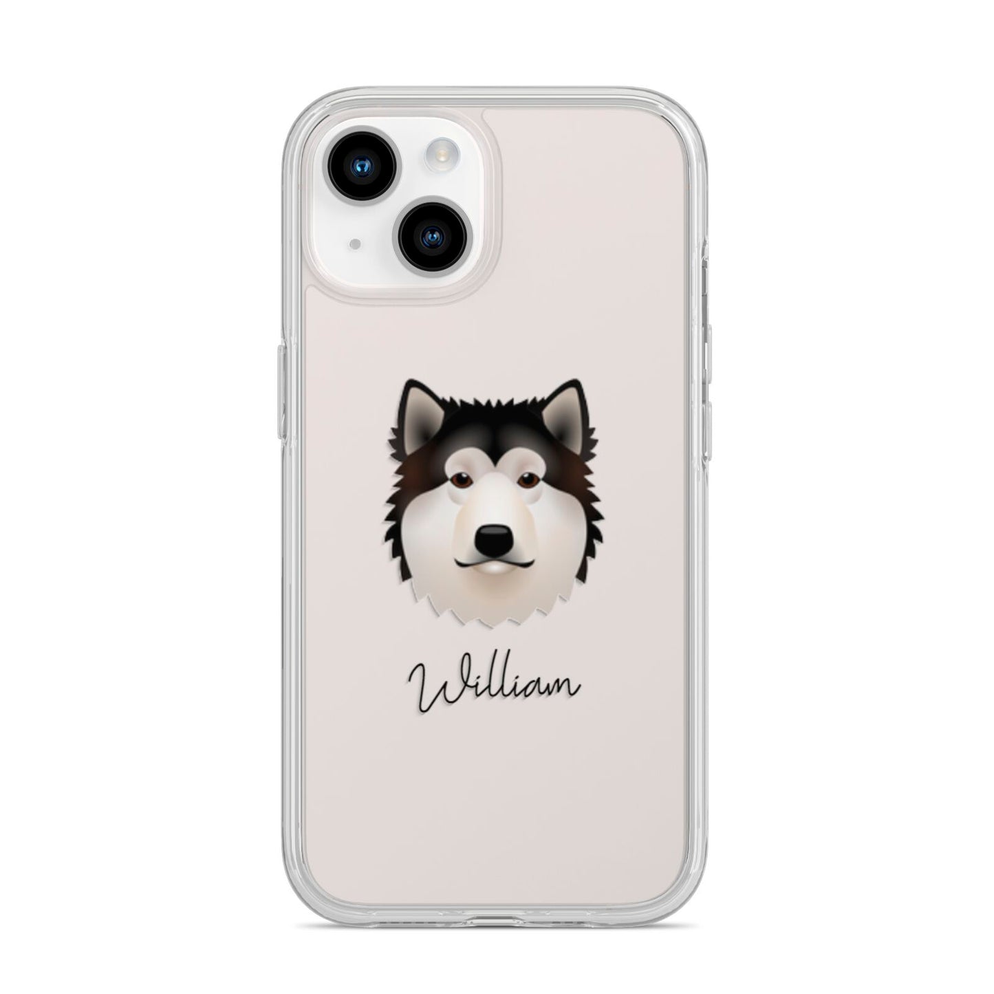 Alaskan Malamute Personalised iPhone 14 Clear Tough Case Starlight