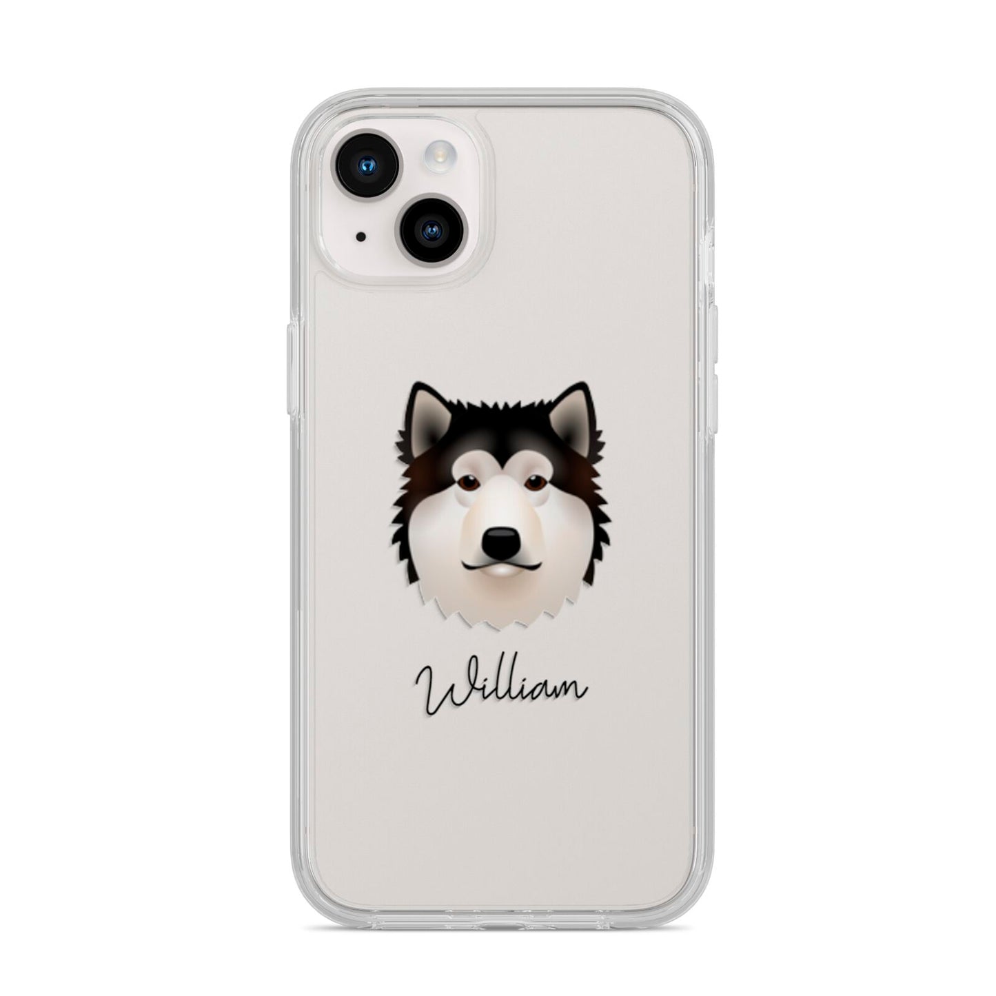Alaskan Malamute Personalised iPhone 14 Plus Clear Tough Case Starlight