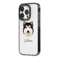 Alaskan Malamute Personalised iPhone 14 Pro Black Impact Case Side Angle on Silver phone