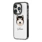 Alaskan Malamute Personalised iPhone 14 Pro Black Impact Case Side Angle on Silver phone