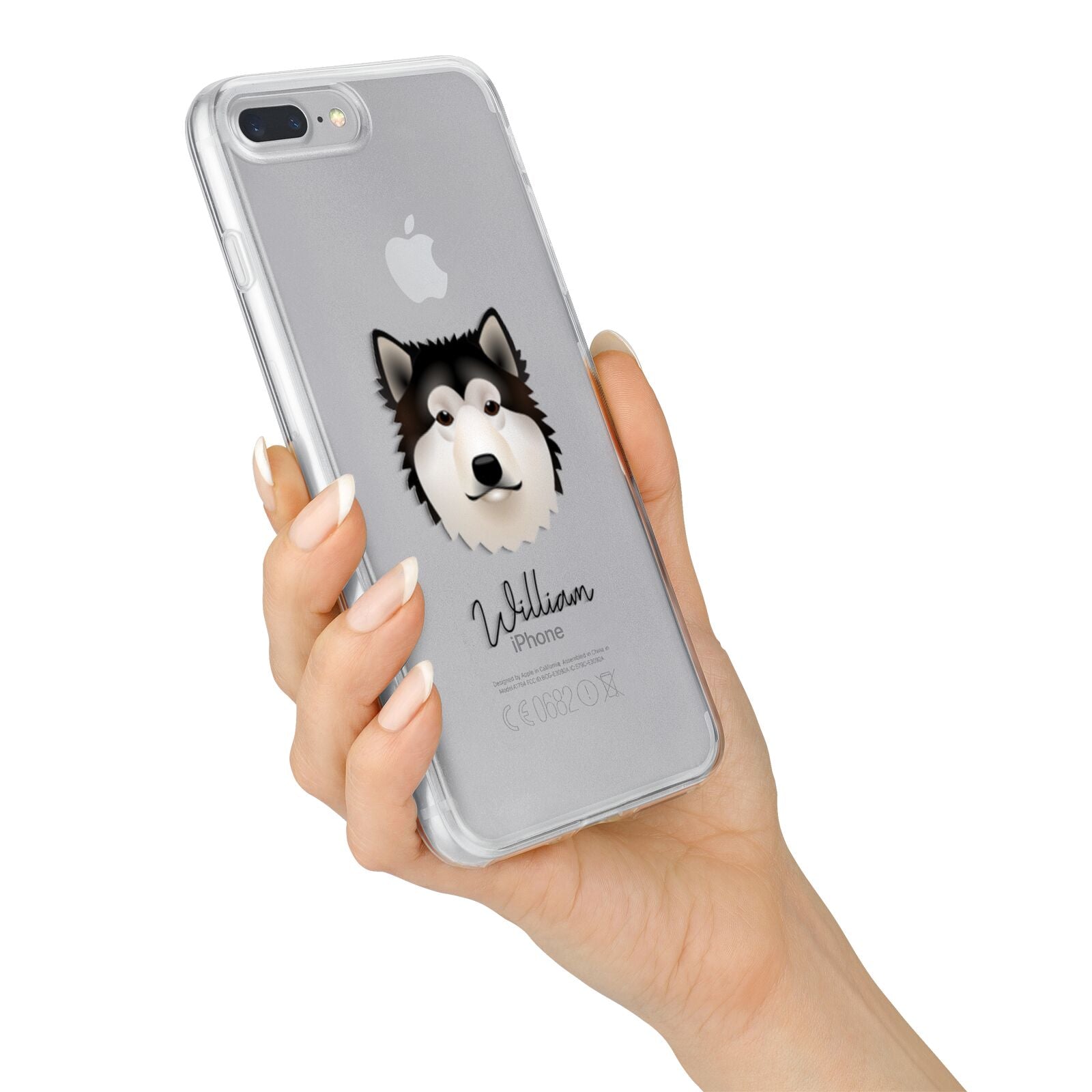 Alaskan Malamute Personalised iPhone 7 Plus Bumper Case on Silver iPhone Alternative Image