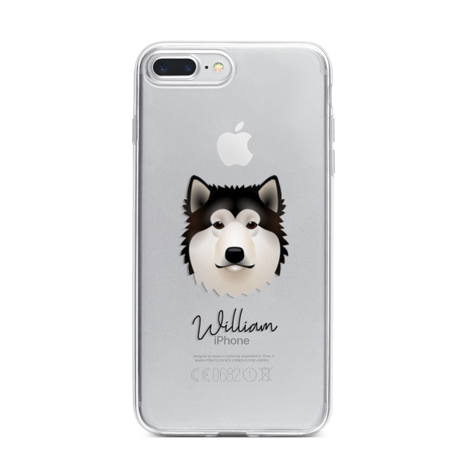 Alaskan Malamute Personalised iPhone 7 Plus Bumper Case on Silver iPhone