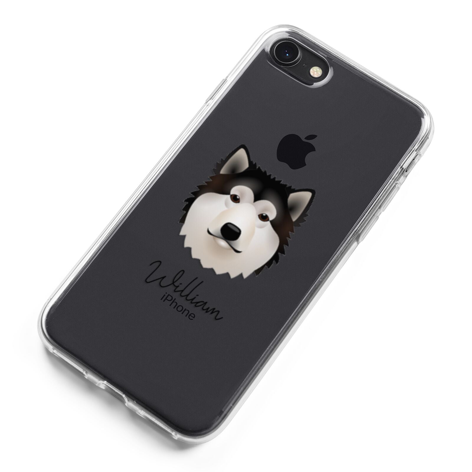 Alaskan Malamute Personalised iPhone 8 Bumper Case on Black iPhone Alternative Image