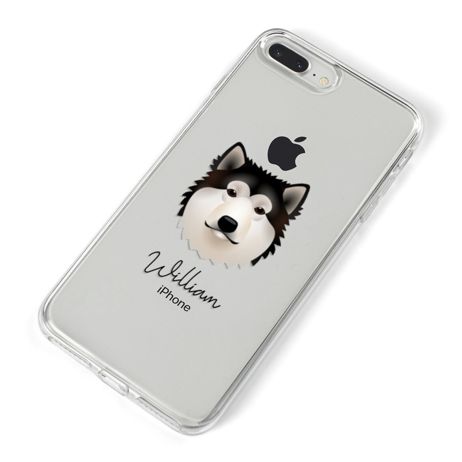Alaskan Malamute Personalised iPhone 8 Plus Bumper Case on Silver iPhone Alternative Image
