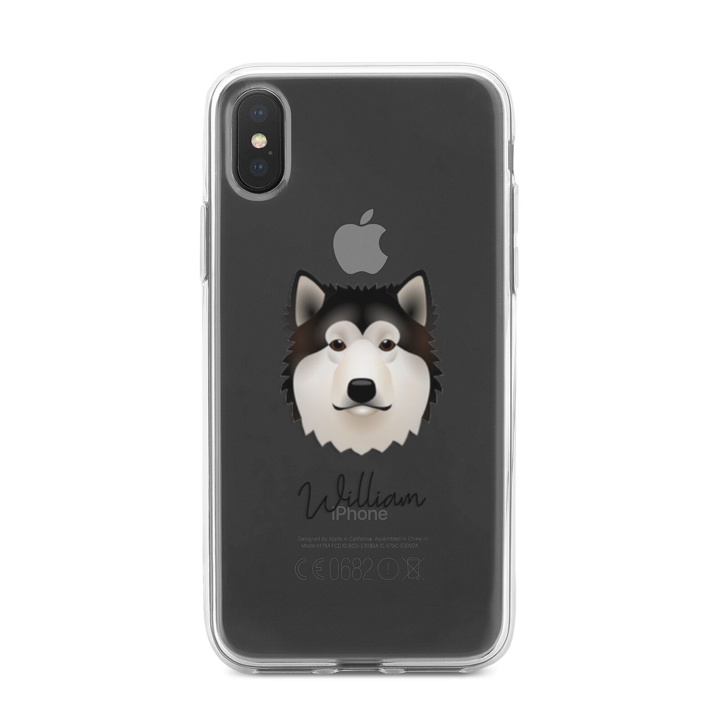 Alaskan Malamute Personalised iPhone X Bumper Case on Black iPhone Alternative Image 1