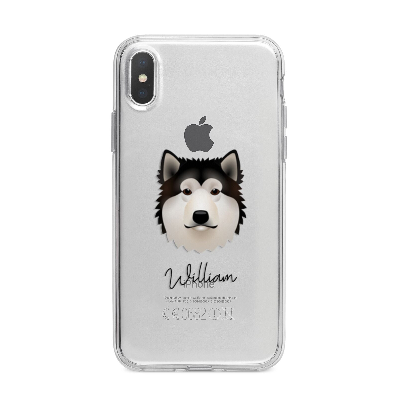 Alaskan Malamute Personalised iPhone X Bumper Case on Silver iPhone Alternative Image 1