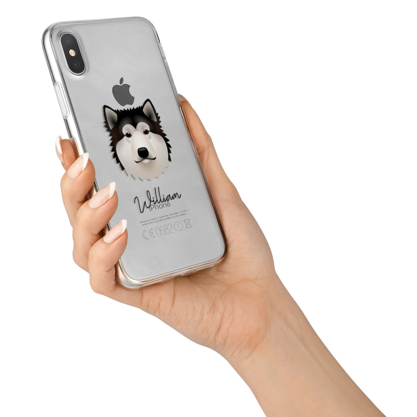 Alaskan Malamute Personalised iPhone X Bumper Case on Silver iPhone Alternative Image 2