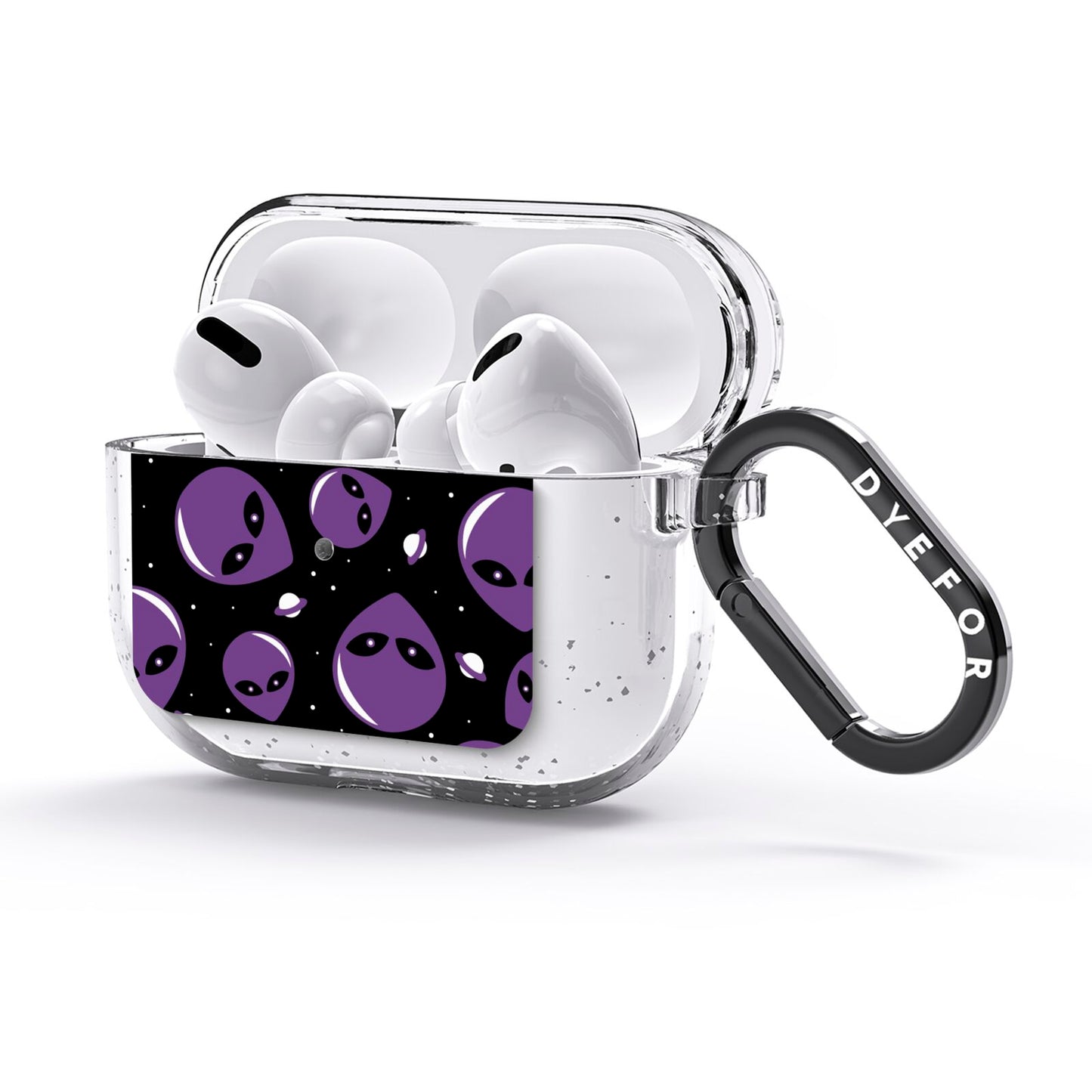 Alien Faces AirPods Glitter Case 3rd Gen Side Image