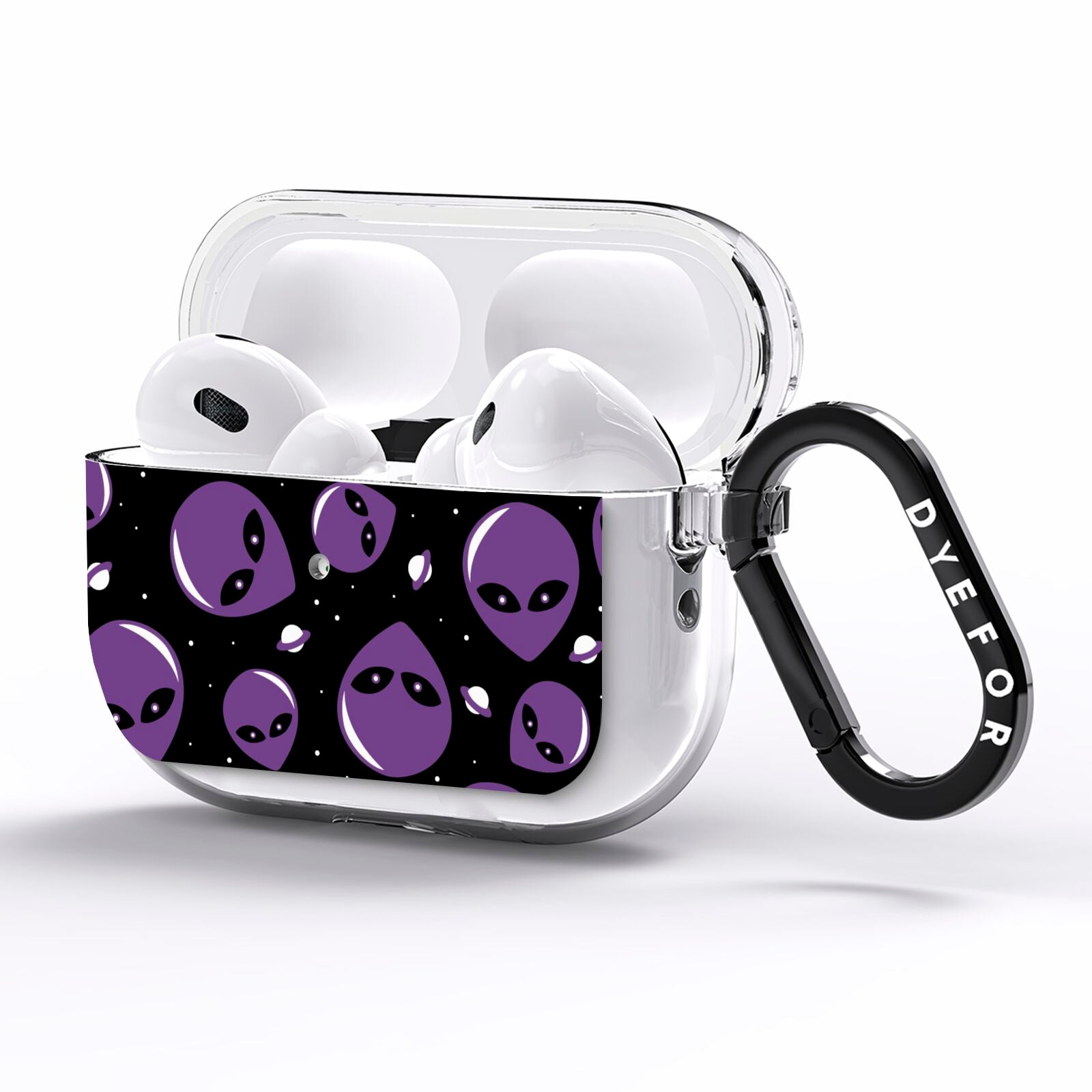 Alien Faces AirPods Pro Clear Case Side Image
